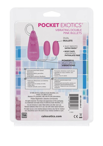 Pocket Exotics Vibrating Double Pink Passion Bullets - Pink