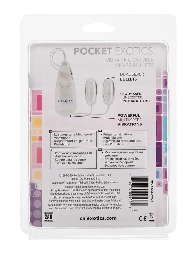 Pocket Exotics Vibrating Double Silver Bullets - Silver