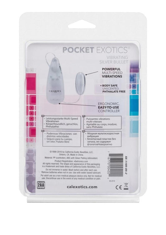 Pocket Exotics Vibrating Silver Bullet - Silver