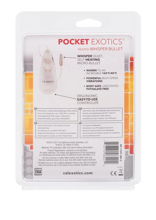 Pocket Exotics Warming Whisper Bullet - Silver