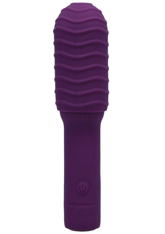 Pocket Rocket Elite Silicone Rechargeable Mini Vibrator with Removable Sleeve - Purple