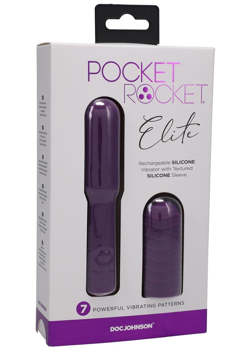 Pocket Rocket Elite Silicone Rechargeable Mini Vibrator with Removable Sleeve