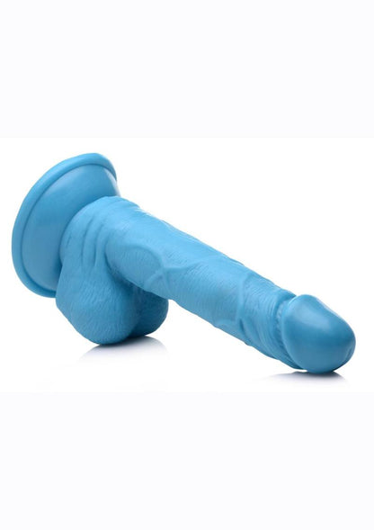 Pop Peckers Dildo with Balls - Blue - 6.5in