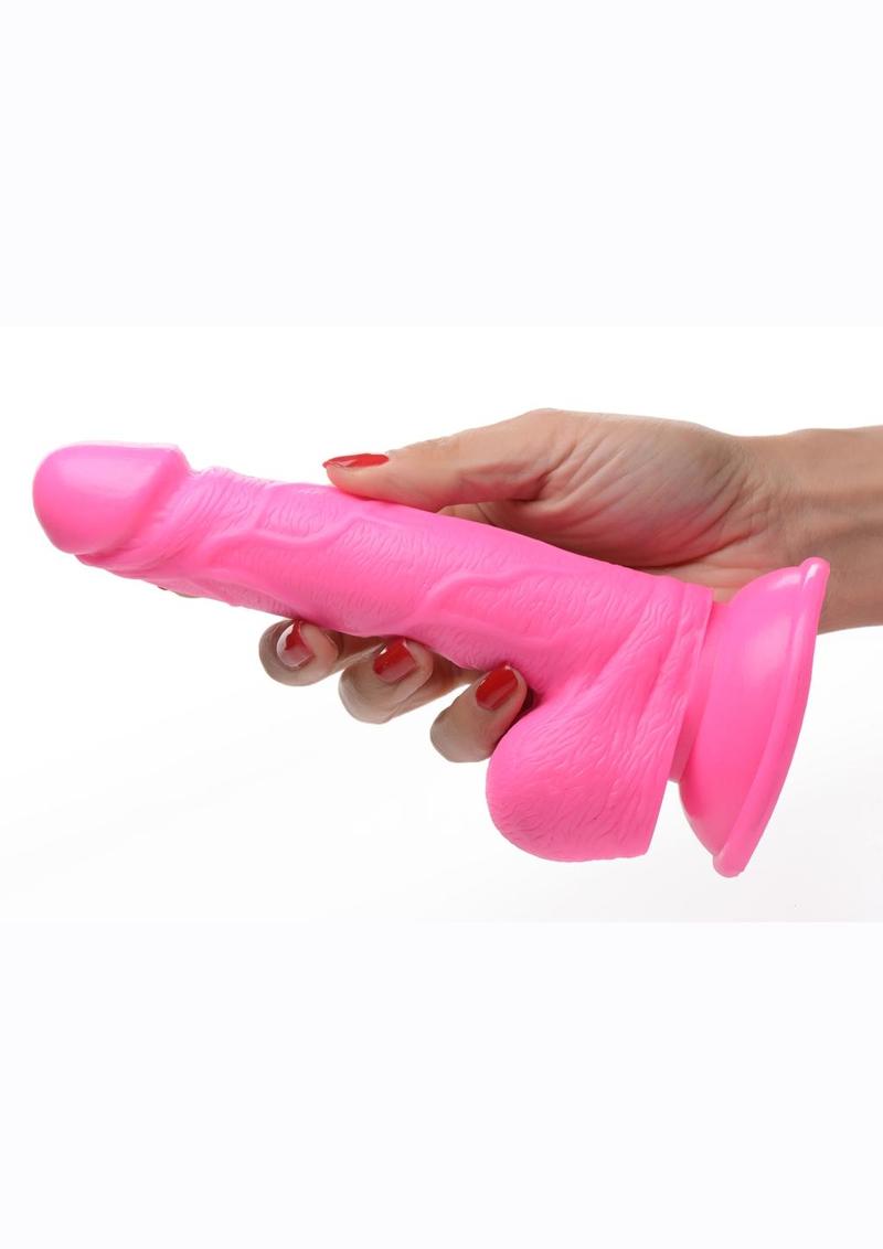 Pop Peckers Dildo with Balls - Pink - 6.5in