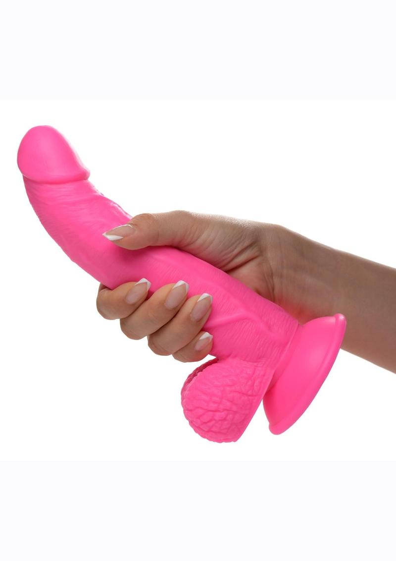 Pop Peckers Dildo with Balls - Pink - 7.5in