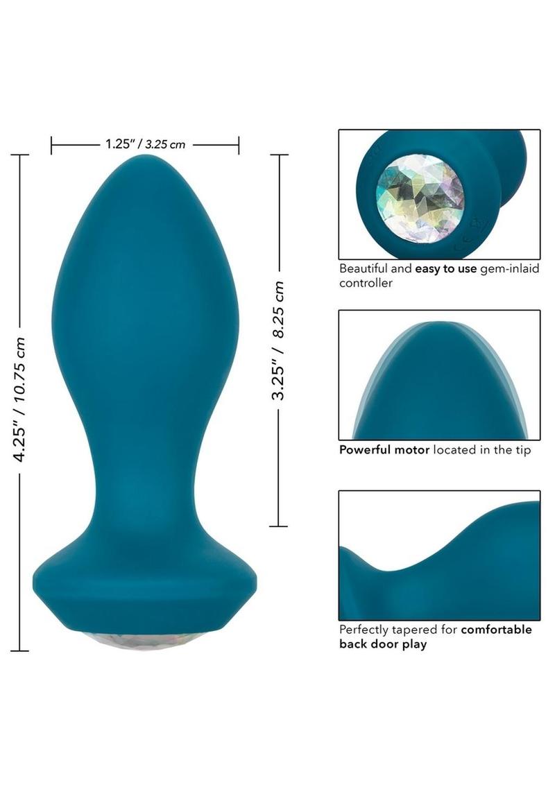 Power Gem Vibrating Crystal Probe Silicone Rechargeable Butt Plug