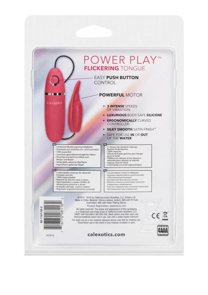 Power Play Flickering Tongue Silicone Massager Bullet - Pink