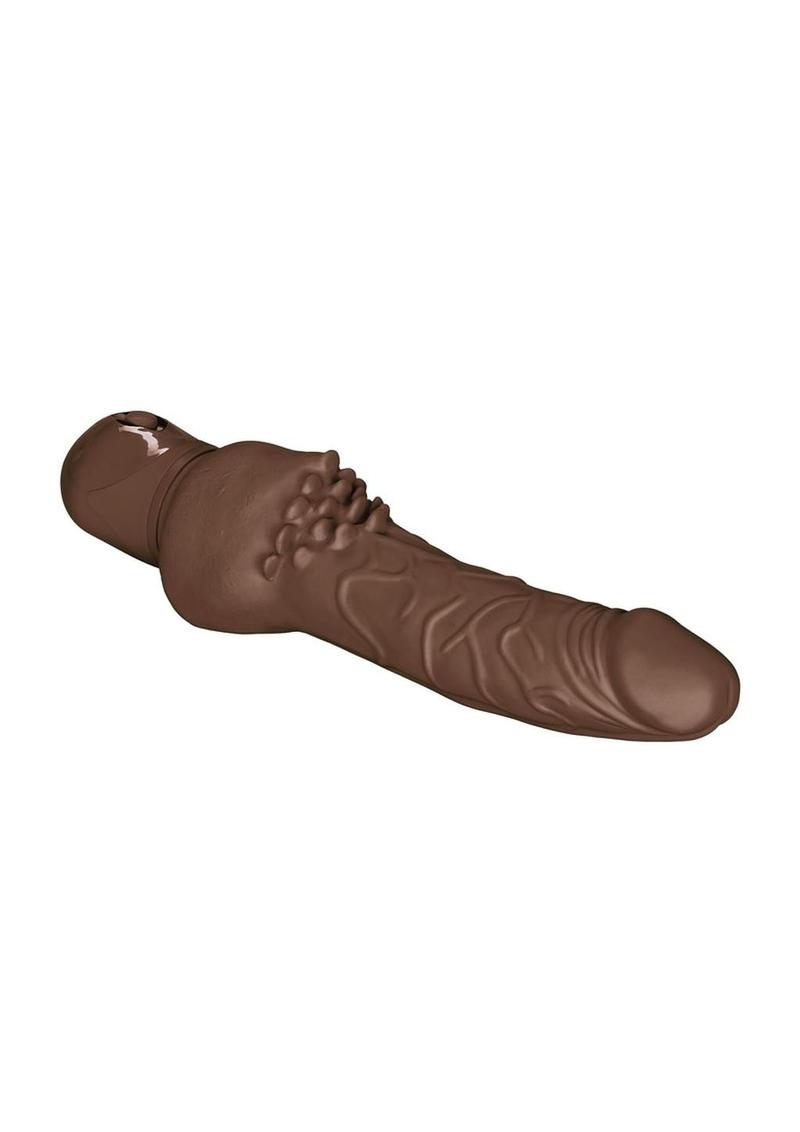 Power Stud Cliterrific Vibrating Dildo - Chocolate