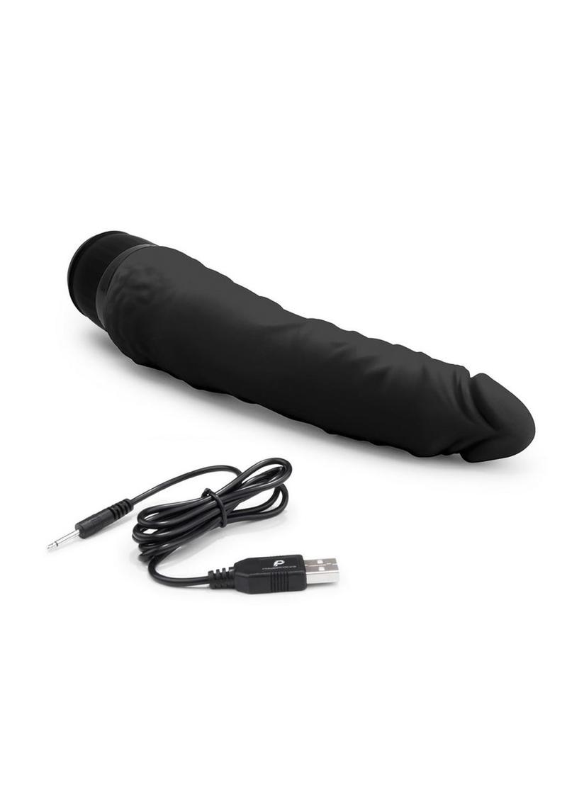 Powercocks Silicone Realistic Vibrator - Black - 7in