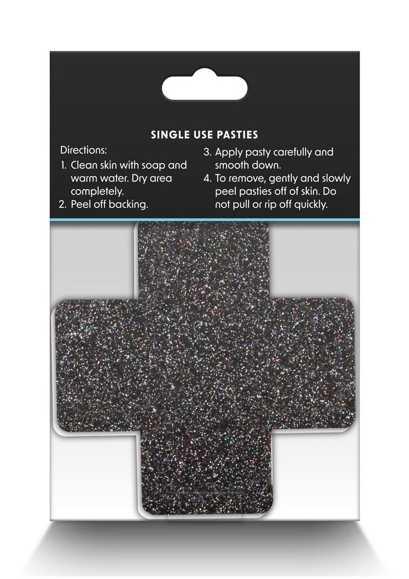 Pretty Pasties Glitter Cross - Black/Gold