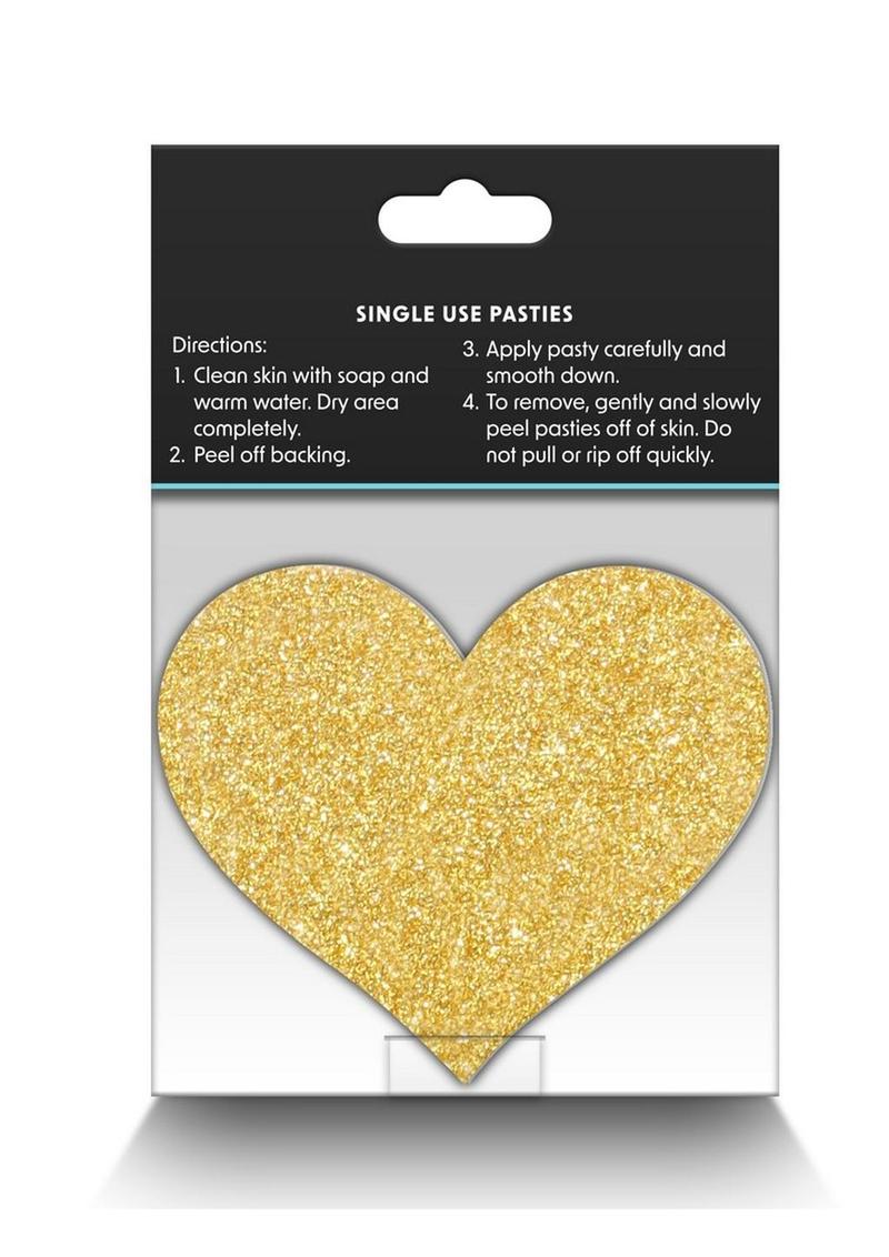 Pretty Pasties Glitter Hearts - Black/Gold