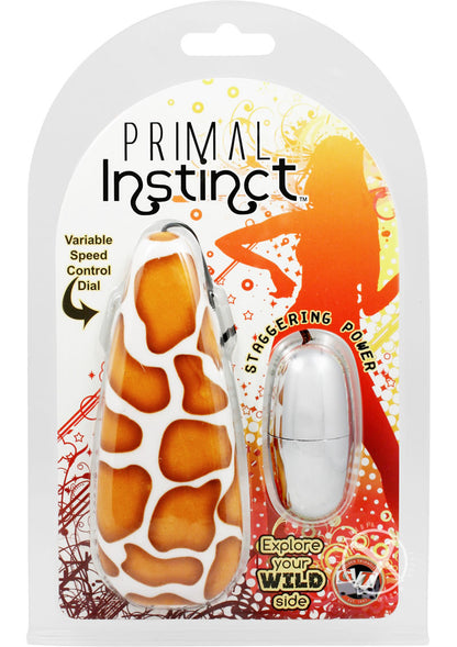 Primal Instinct Bullet with Remote Control - Animal Print/Giraffe Print/Orange