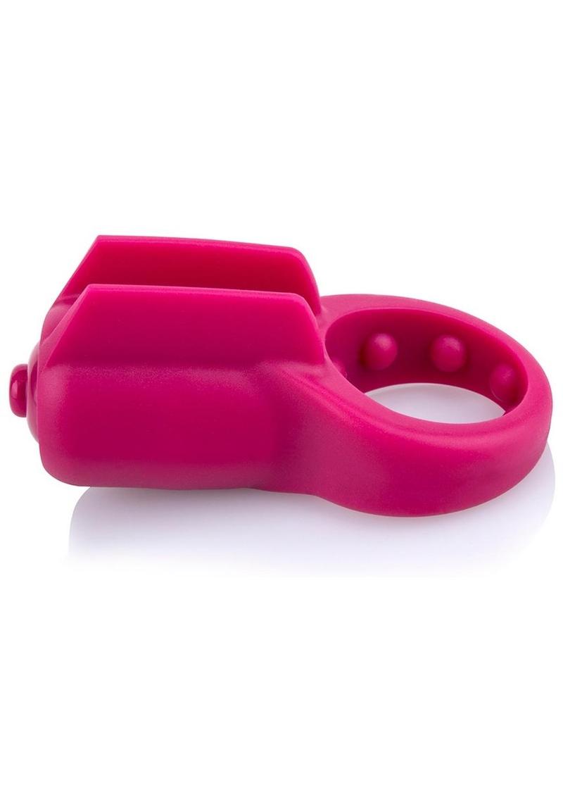 Primo Minx True Silicone Vibrating Cock Ring Waterproof - Merlot/Pink