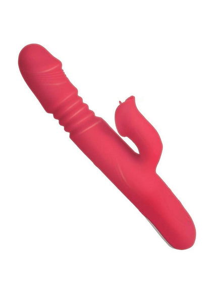 Princess Passion Heat Rechargeable Silicone Warming Vibrator with Clitoral Wheel - Coral/Pink