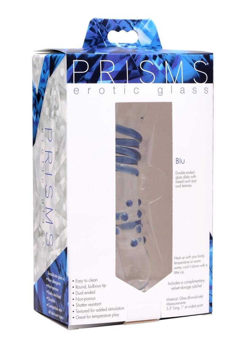 Prisms Blu Dual Ended Glass Dildo - Blue/Clear