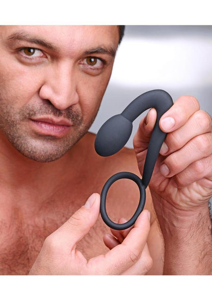 Prostatic Play Explorer Silicone Cock Ring and Prostate Plug