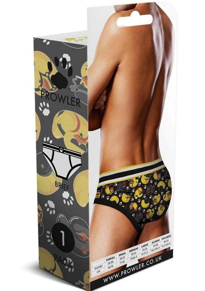 Prowler BDSM Rubber Ducks Brief - Black/Yellow - XSmall