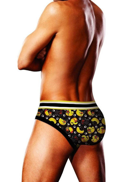 Prowler BDSM Rubber Ducks Brief - Black/Yellow - Medium