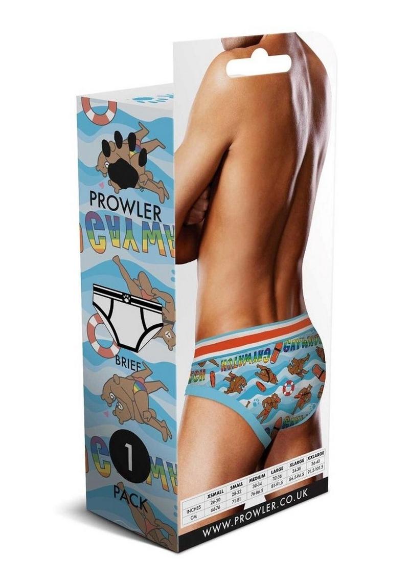 Prowler Gaywatch Bears Brief - Blue/Orange - XSmall