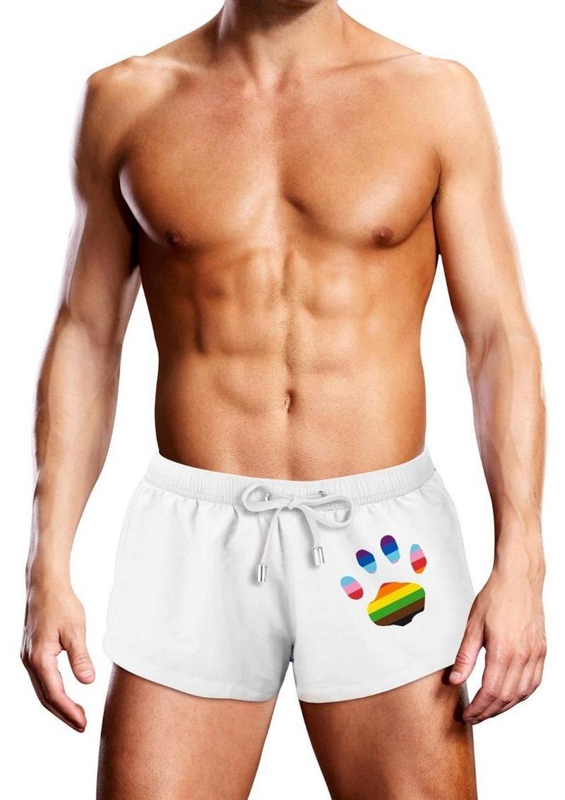 Prowler Oversized Paw Swimming Trunk - Multicolor/Rainbow/White - XLarge