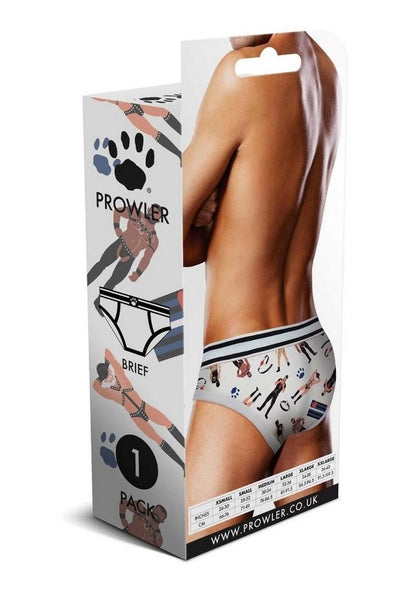 Prowler Puppie Print Brief - Black/White - XSmall