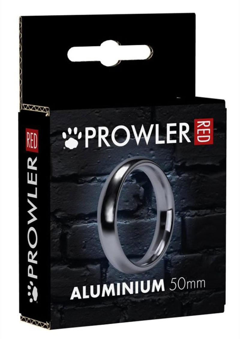 Prowler Red Aluminum Cock Ring - Metal/Silver - 50mm