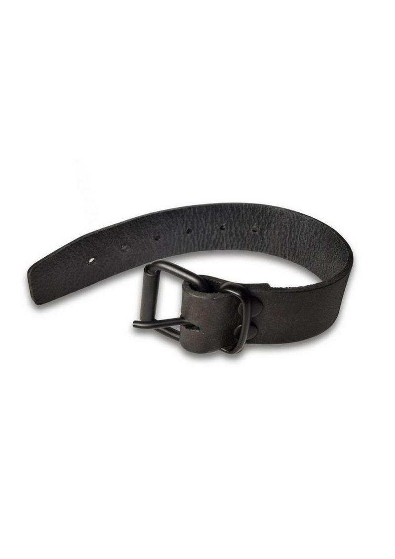 Prowler Red Leather Buckle Bicep Band - Black - Large