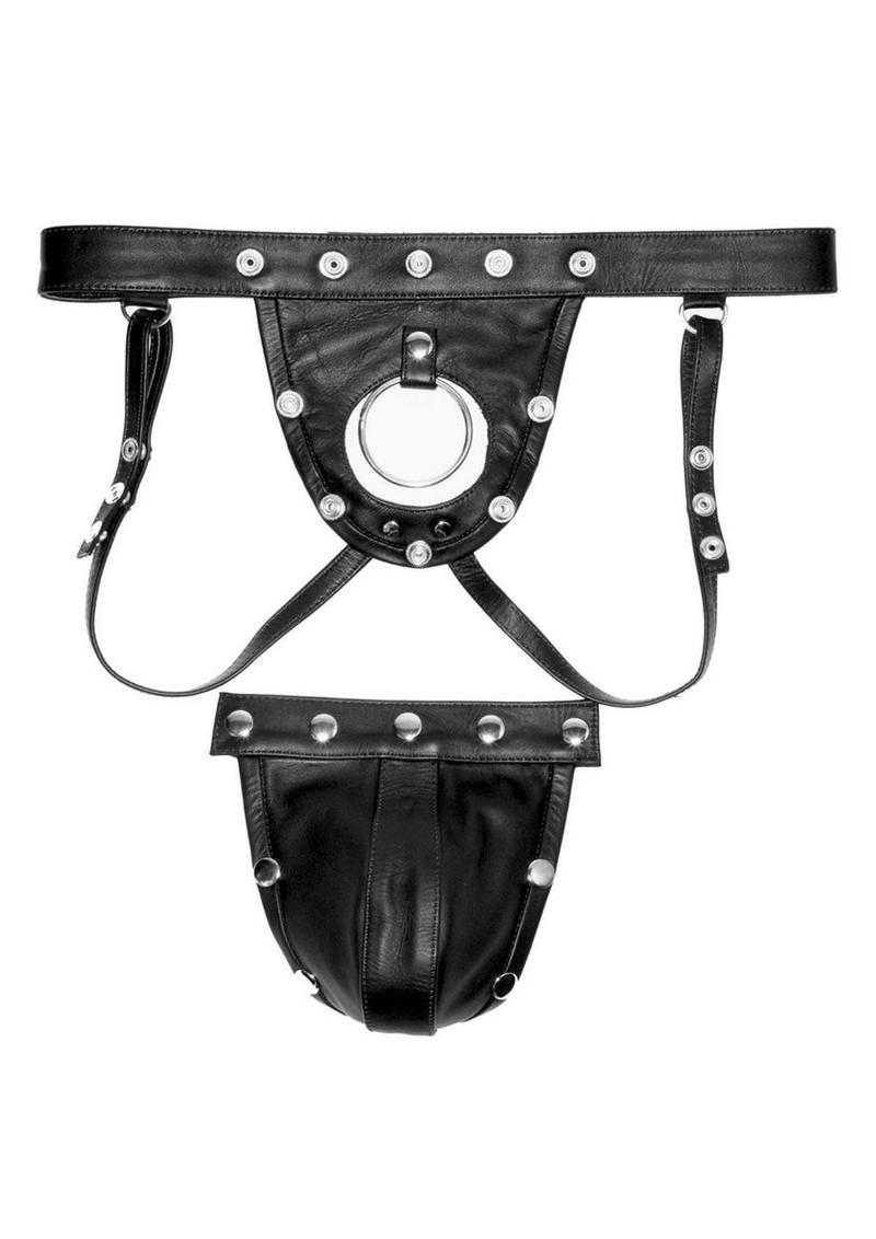 Prowler Red Leather Harness Jock - Black - XLarge