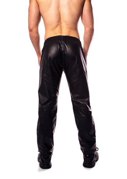 Prowler Red Leather Joggers - Black/White - Medium