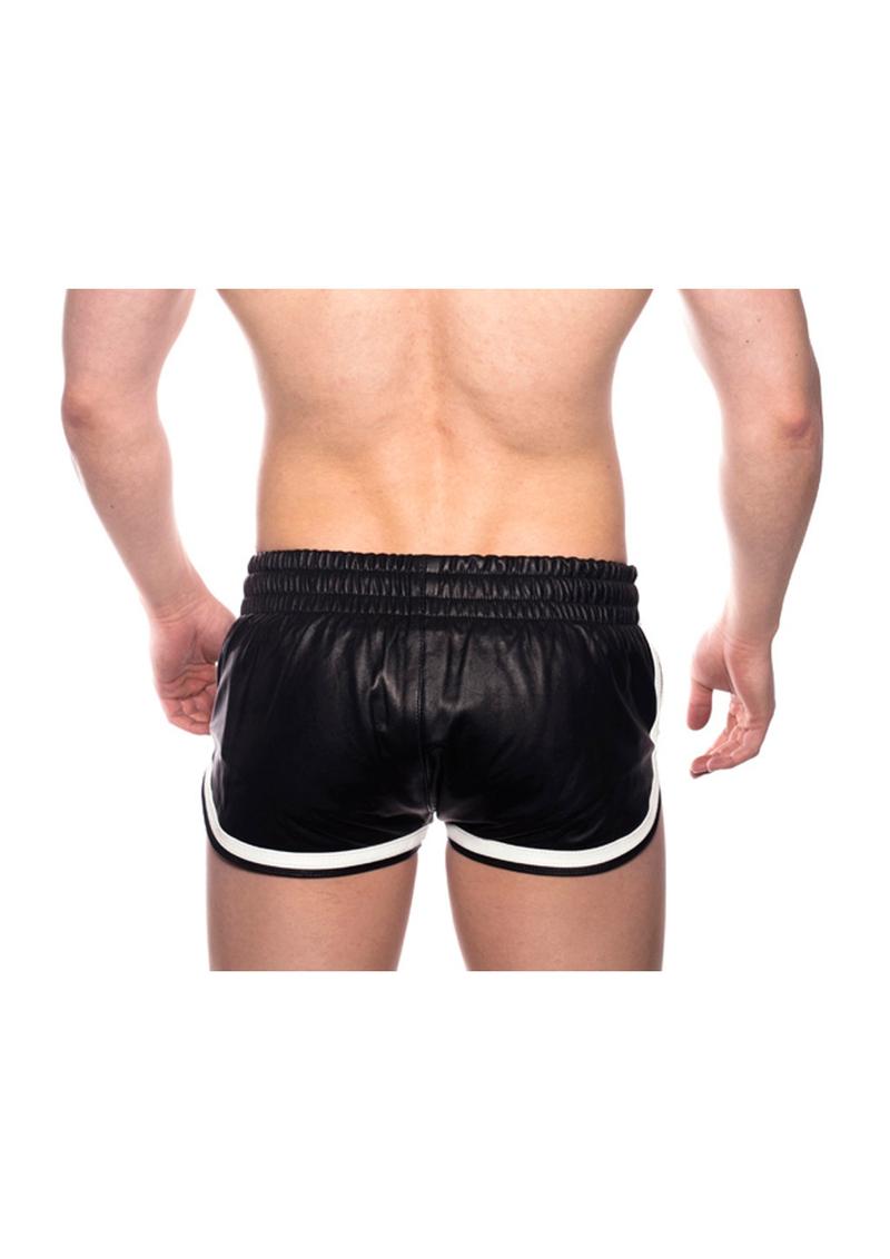 Prowler Red Leather Sport Shorts - Black/White - Medium