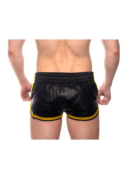 Prowler Red Leather Sport Shorts - Black/Yellow - Small