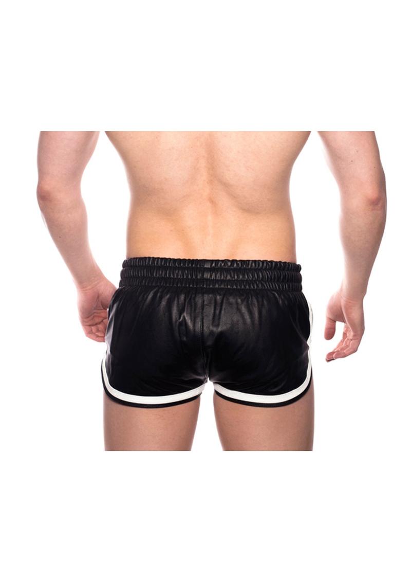 Prowler Red Leather Sport Shorts - Black/White - XLarge