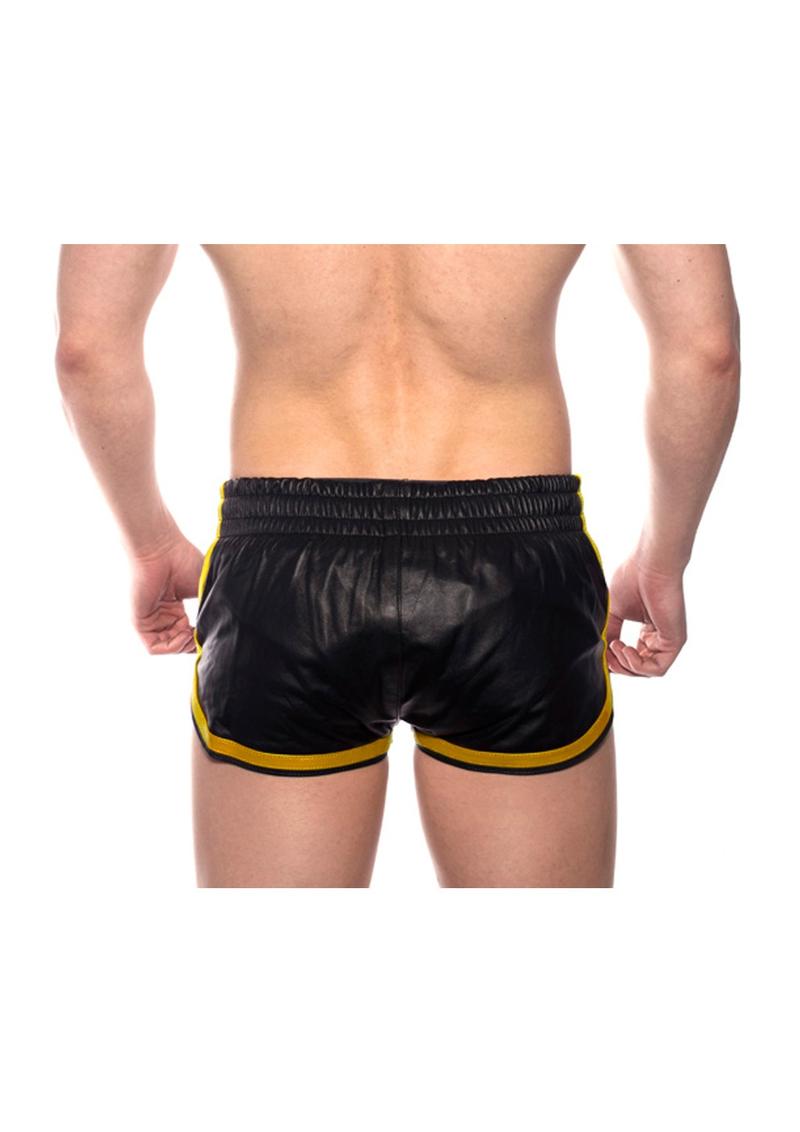 Prowler Red Leather Sport Shorts - Black/Yellow - XLarge