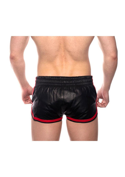 Prowler Red Leather Sport Shorts - Black/Red - XSmall