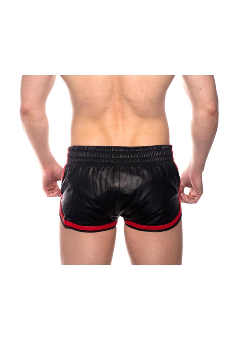 Prowler Red Leather Sport Shorts - Black/Red - XXLarge