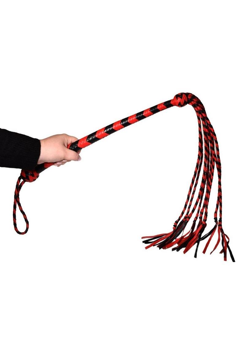 Prowler Red Long Handle Flogger - Black/Red