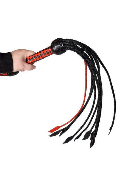 Prowler Red Short Handle Flogger - Black/Red