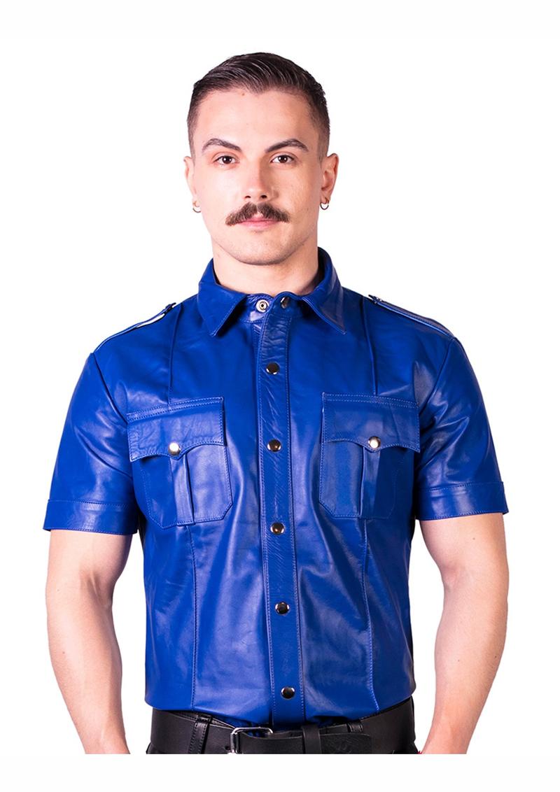 Prowler Red Slim Fit Police Shirt - Black/Blue - Large/Medium