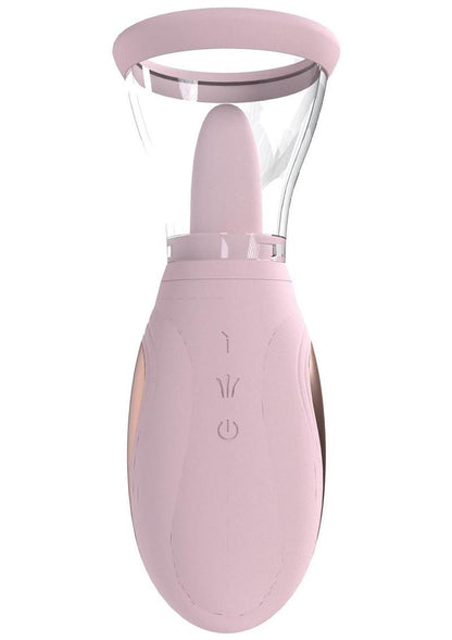 Pumped Enhanced Automatic 13 Speed Silicone Rechargeable Vulva and Breast Pump - Pink