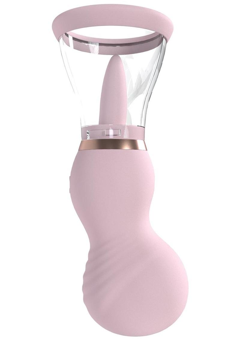 Pumped Sensual Automatic 13 Speed Silicone Rechargeable Vulva and Breast Pump - Pink