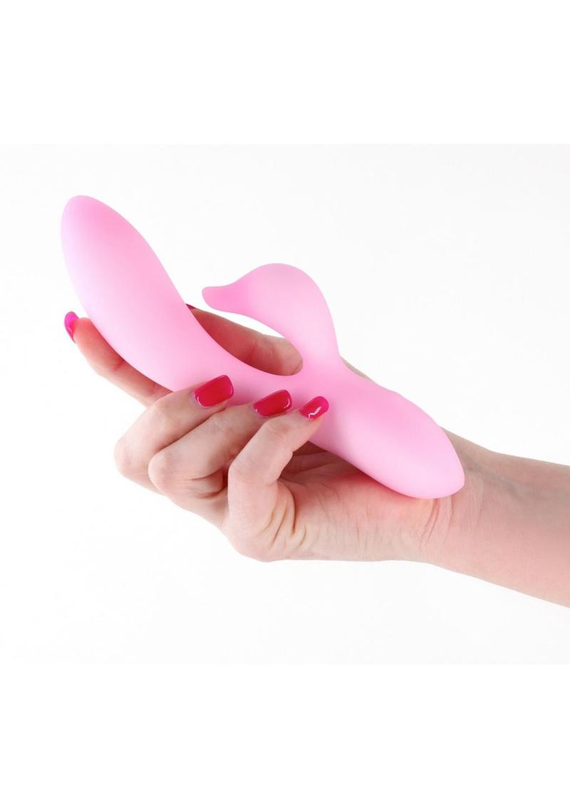 Pure Dawn Rechargeable Silicone Rabbit Vibrator - Pink