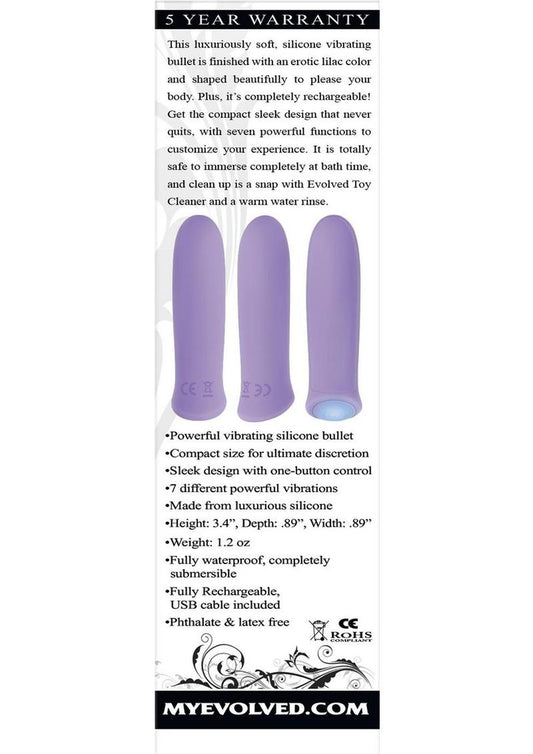 Purple Haze Rechargeable Silicone Bullet - Purple