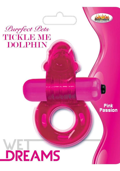 Purrfect Pets Tickle Me Dolphin Silicone Stimulator with Vibrating Bullet - Pink