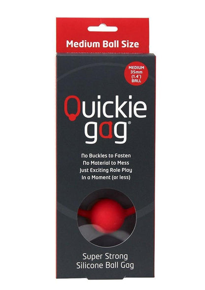 Quickie Gag Silicone Ball Gag Bondage - Red