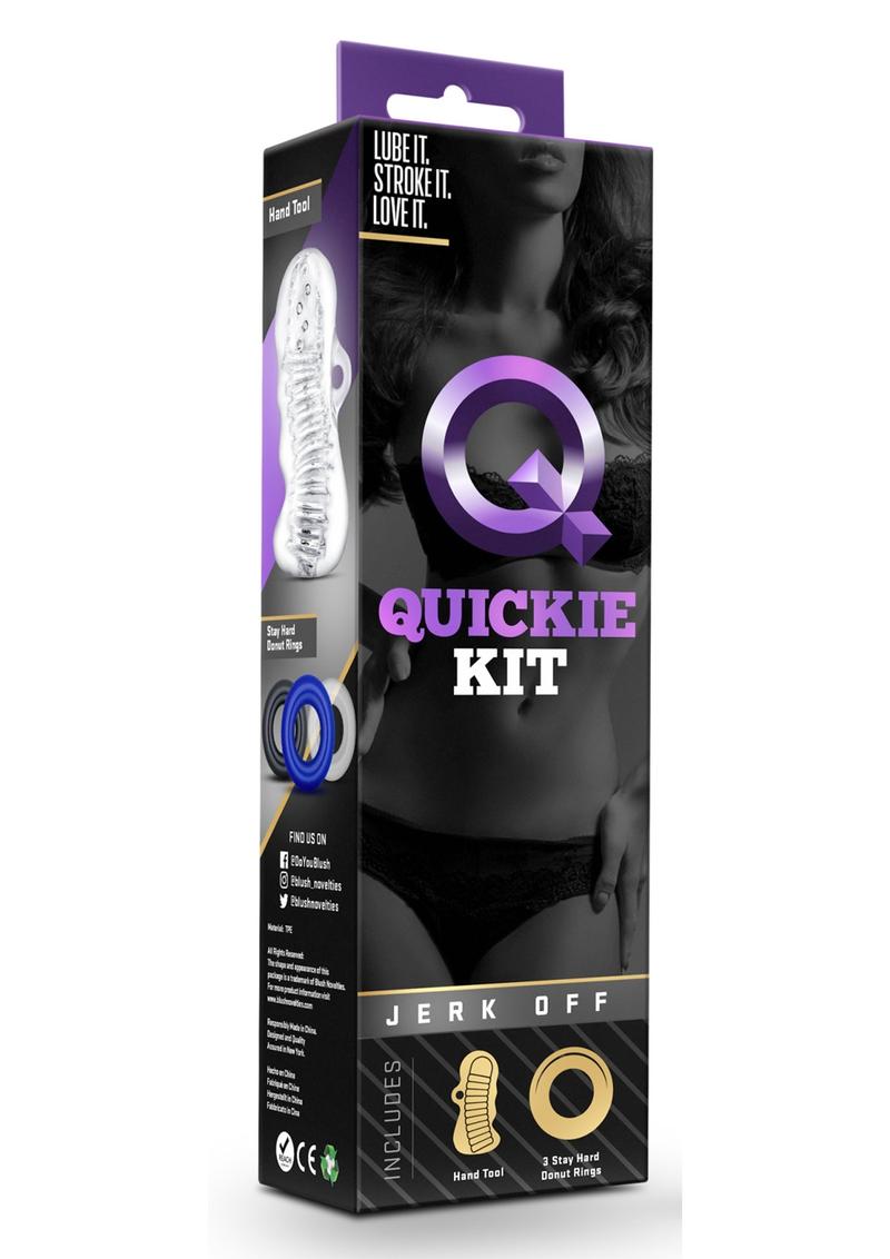 Quickie Kit Jerk Off Masturbator and Cock Rings - Multiple