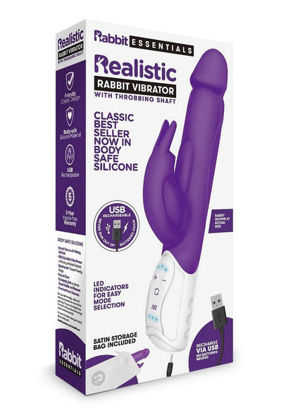 Rabbit Essentials Rechargeable Silicone Realistic Rabbit