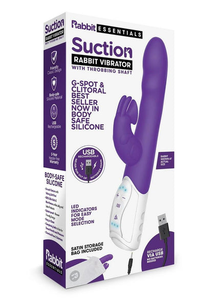 Rabbit Essentials Silicone Rechargeable Clitoral Suction Rabbit