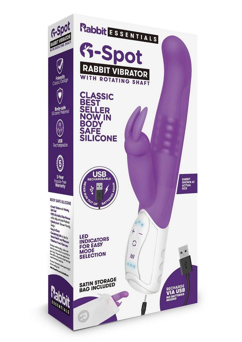 Rabbit Essentials Silicone Rechargeable G-Spot Rabbit Vibrator