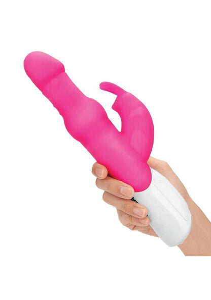 Rabbit Essentials Silicone Rechargeable Pearls Rabbit Vibrator - Hot Pink/Pink