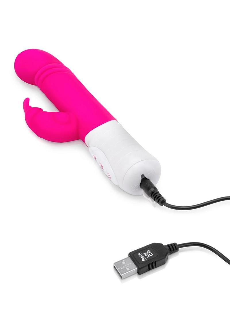 Silicone Rechargeable Slim Shaft Thrusting G-Spot Rabbit Vibrator